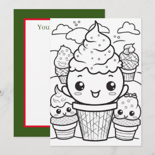 Festive Christmas add text ice cream Holiday Card
