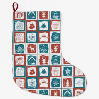 Festive Christmas Advent Calender Mosaic Tile  Large Christmas Stocking