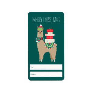 Festive Christmas Alpaca Personalised Gift Tags