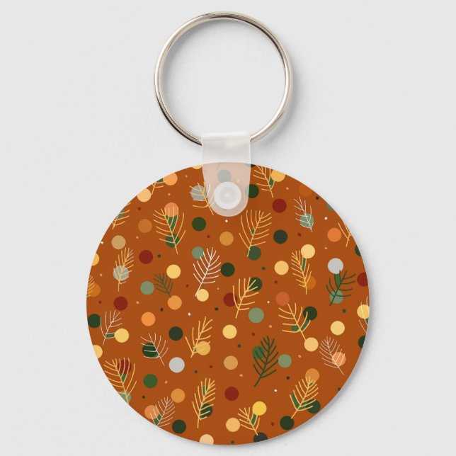 Festive Christmas and New Year pattern  Key Ring (Front)