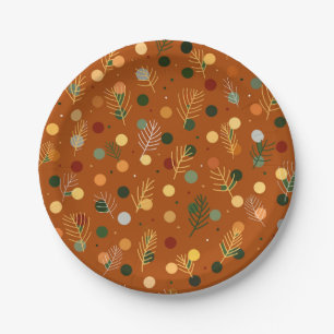 Festive Christmas and New Year pattern Paper Plate