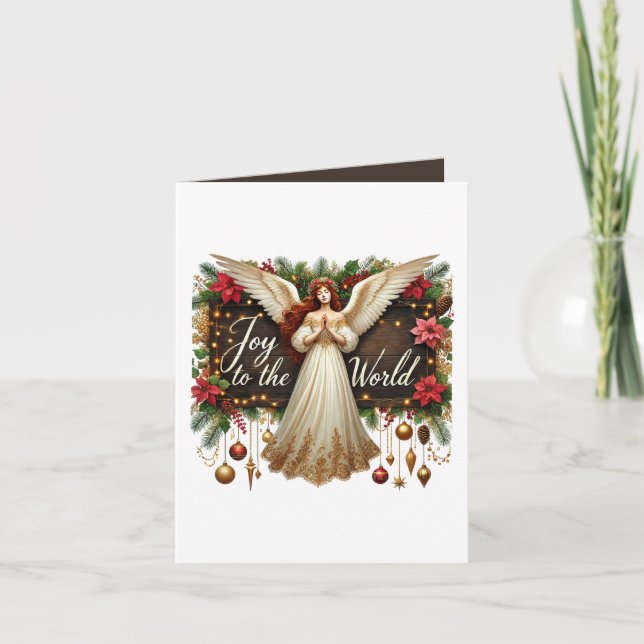 Festive Christmas Angel add message Card (Front)