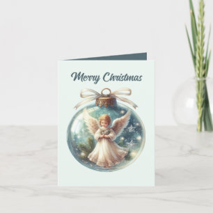 Festive Christmas Angel add message Holiday Card