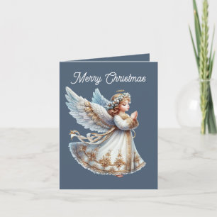 Festive Christmas Angel add message Holiday Card