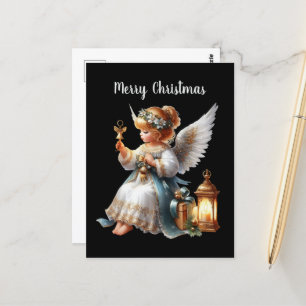 Festive Christmas Angel add message Postcard