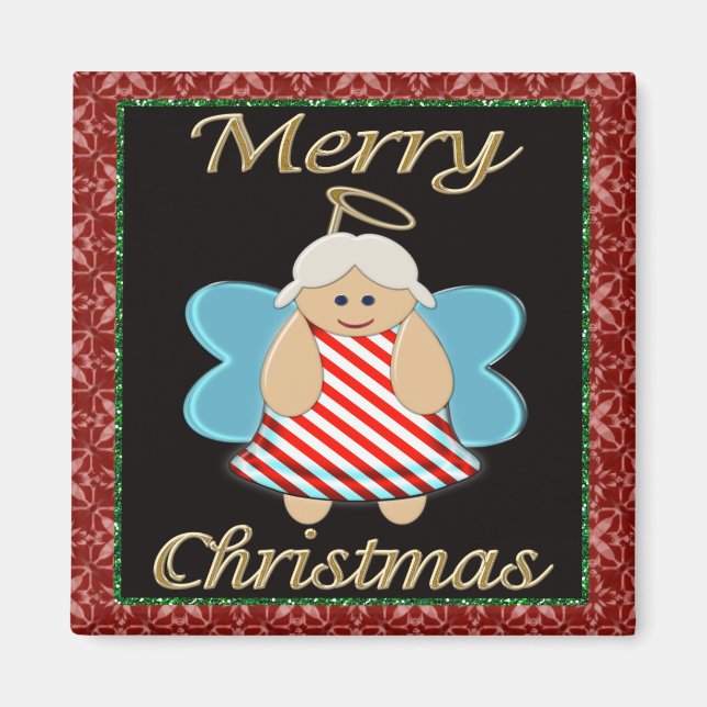 Festive Christmas Angel Magnet (Front)