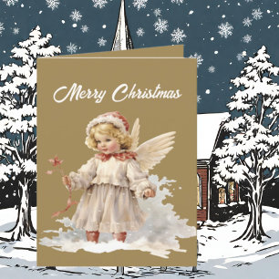 Festive Christmas Angel watercolor add text Holiday Card