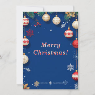 Festive Christmas Artwork with Ornaments Invitation