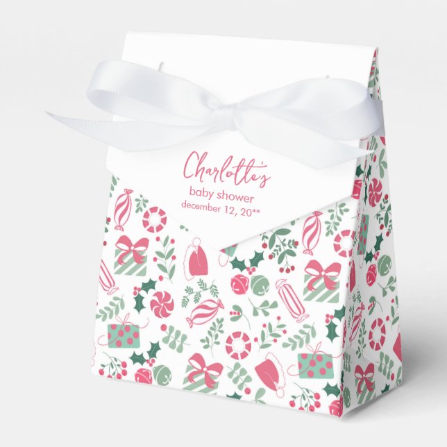Festive Christmas Baby Shower Favour Box (Front Side)
