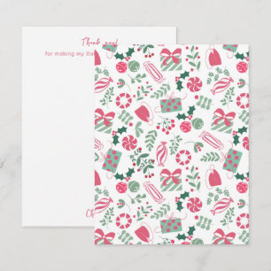 Festive Christmas Baby Shower Thank You Card