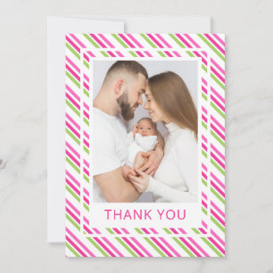 Festive Christmas Baby Shower Thank You Photo Card