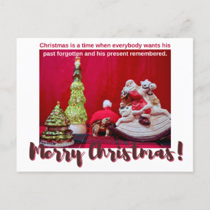 Festive Christmas Baby Sulcata Tortoise with Santa Postcard