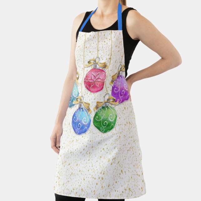 Festive Christmas Balls & Confetti Apron (Insitu)