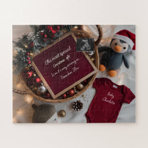 Festive Christmas basket pregnancy announcement  Jigsaw Puzzle