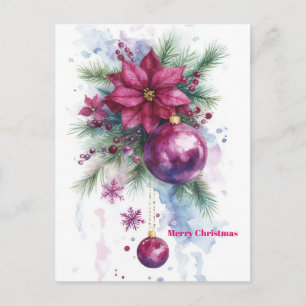 Festive Christmas Baubles Greeting Card