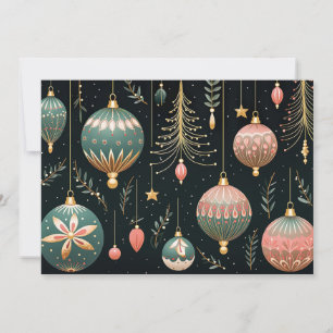 Festive Christmas Baubles Greeting Card