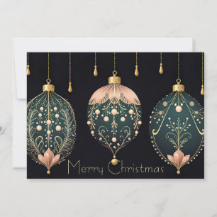 Festive Christmas Baubles Greeting Card