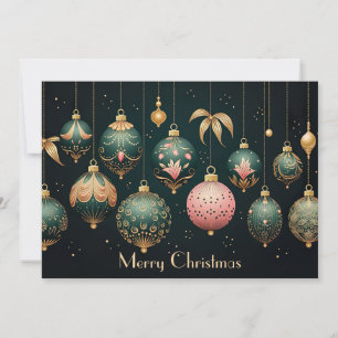 Festive Christmas Baubles Greeting Card