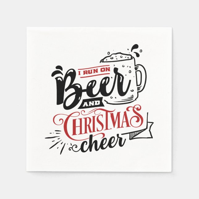 festive Christmas beer drinking party Napkin (Front)