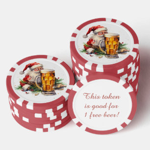 Festive Christmas beer free drink  Poker Chips