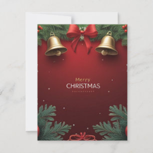 Festive Christmas Bells and Ornaments design Card
