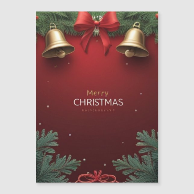 Festive Christmas Bells and Ornaments design card (Front)