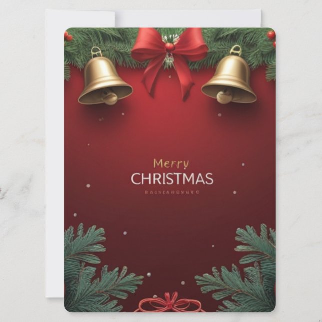 Festive Christmas Bells and Ornaments design  Holiday Card (Front)