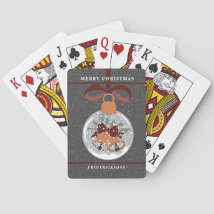Festive Christmas Bells Ornament Bicycle Playing C Playing Cards