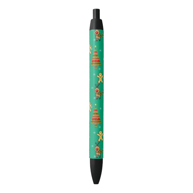 festive Christmas Black Ink Pen (Front Vertical)