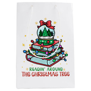 Festive Christmas Book Lover Medium Gift Bag