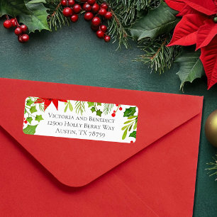 Festive Christmas Botanical Return Address