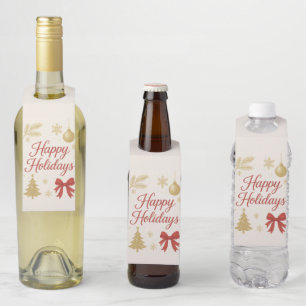 Festive Christmas Bottle Tags   Holiday Wine Gift 