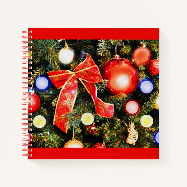 Festive Christmas bow Notebook (Front)