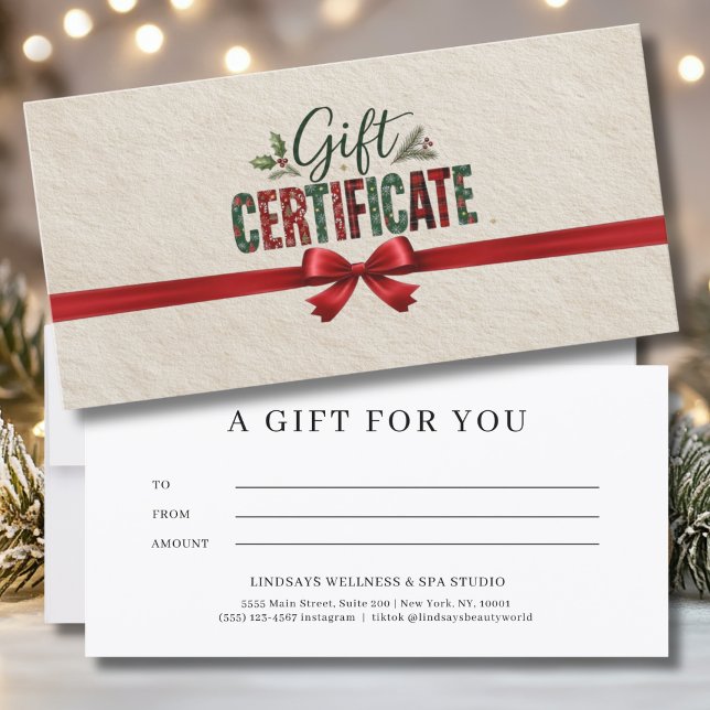 Festive Christmas Bow Script Business Certificate (Festive Christmas Bow Script Business Certificate)