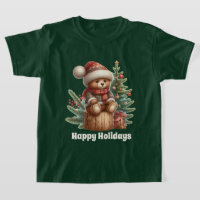 Festive Christmas boys add text bear