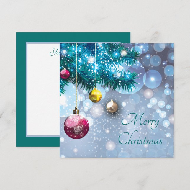 festive Christmas bulbs add sentiment Holiday Card (Front/Back)