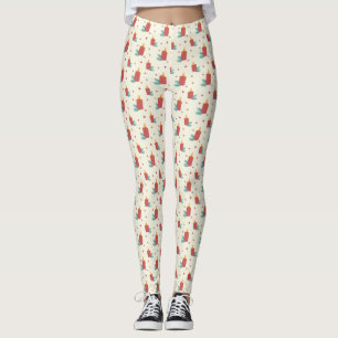 Festive Christmas Candles Designed Leggings