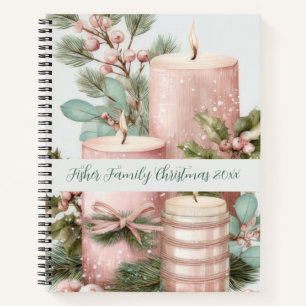 Festive Christmas Candles Memory Notebook