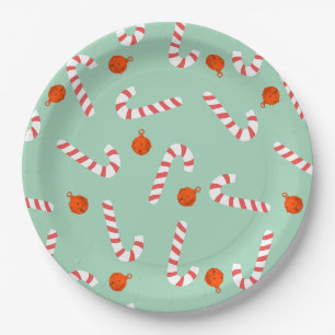 Festive Christmas Candy Cane Paper & Party Plates