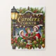 Corner Wrap Labelling Festive Christmas Caroler's corner Jigsaw Puzzle | Zazzle