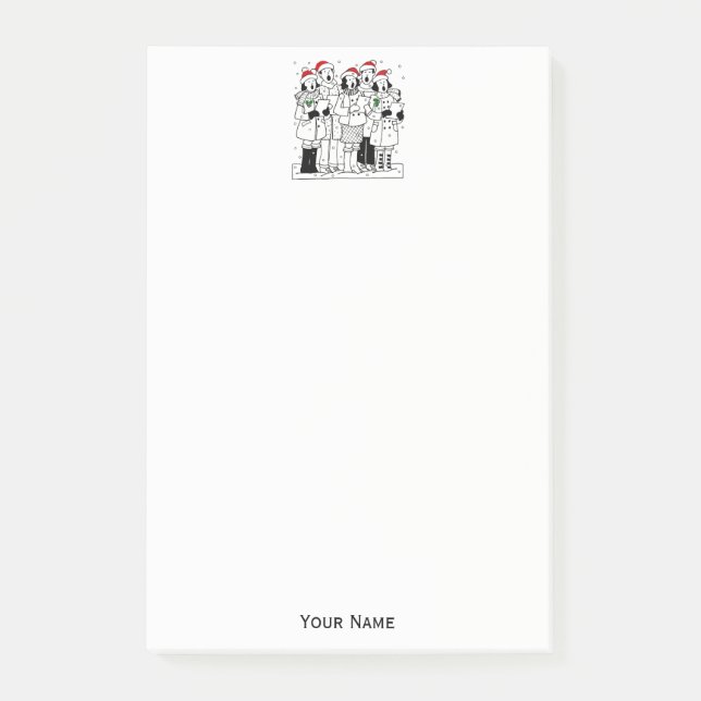 Festive Christmas Carolers with Snow Xmas Post-it Notes (Front)