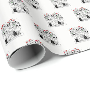 Festive Christmas Carolers with Snow Xmas Wrapping Paper