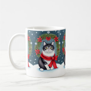 Festive Christmas Cat Coffee Mug