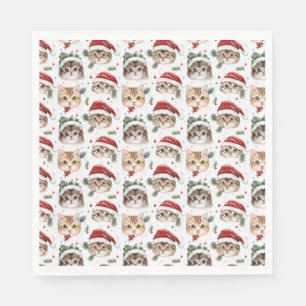 Festive Christmas Cat Party Napkins