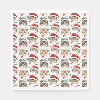 Festive Christmas Cat Party Napkins