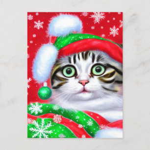 Festive Christmas Cats Postcard