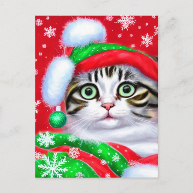Festive Christmas Cats Postcard (Front)