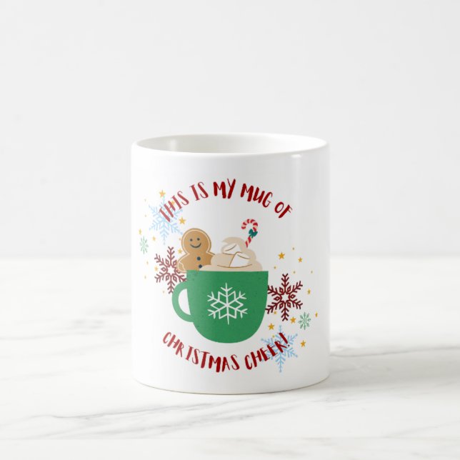 Festive Christmas Cheer Mug with Gingerbread Man (Center)