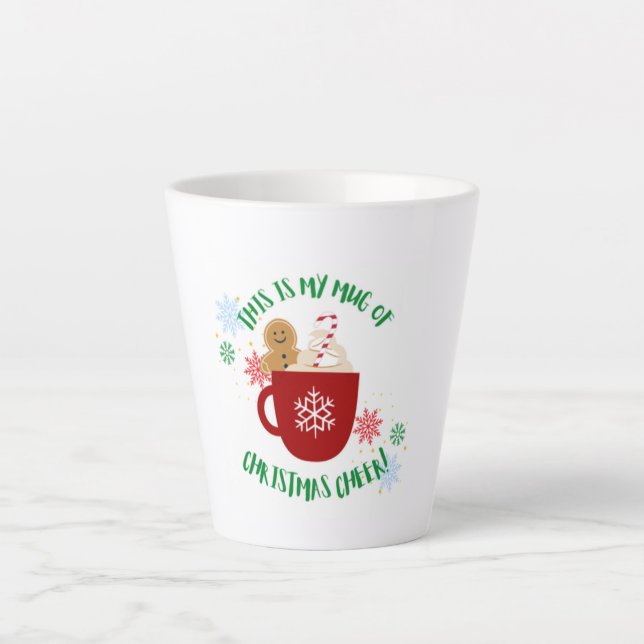 Festive Christmas Cheer Mug with Gingerbread Man  (Front)