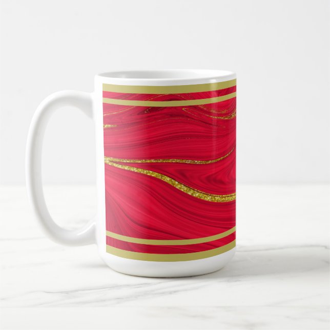 Festive Christmas Cheer: Red & Gold Mug  (Left)